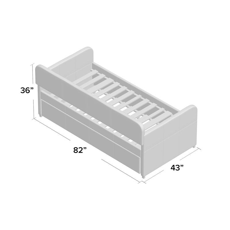 Ruggiero upholstered twin daybed deals with trundle